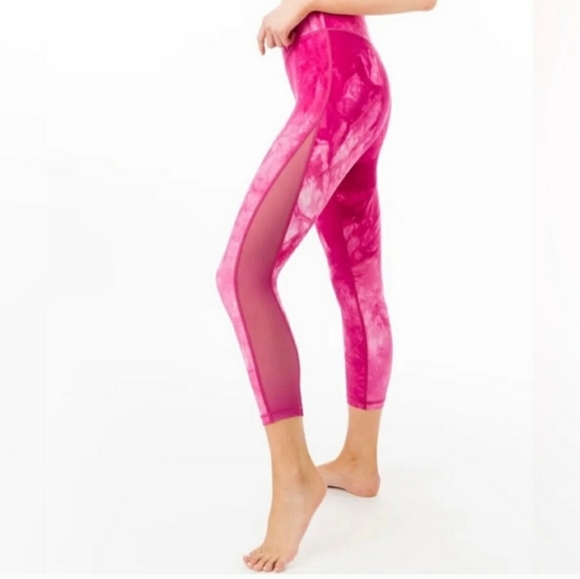 Zyia Hendrix Tiedye Mesh Leg Panels Highrise Capri Gym Fitness Athletic Sz 14/16 - Picture 1 of 7